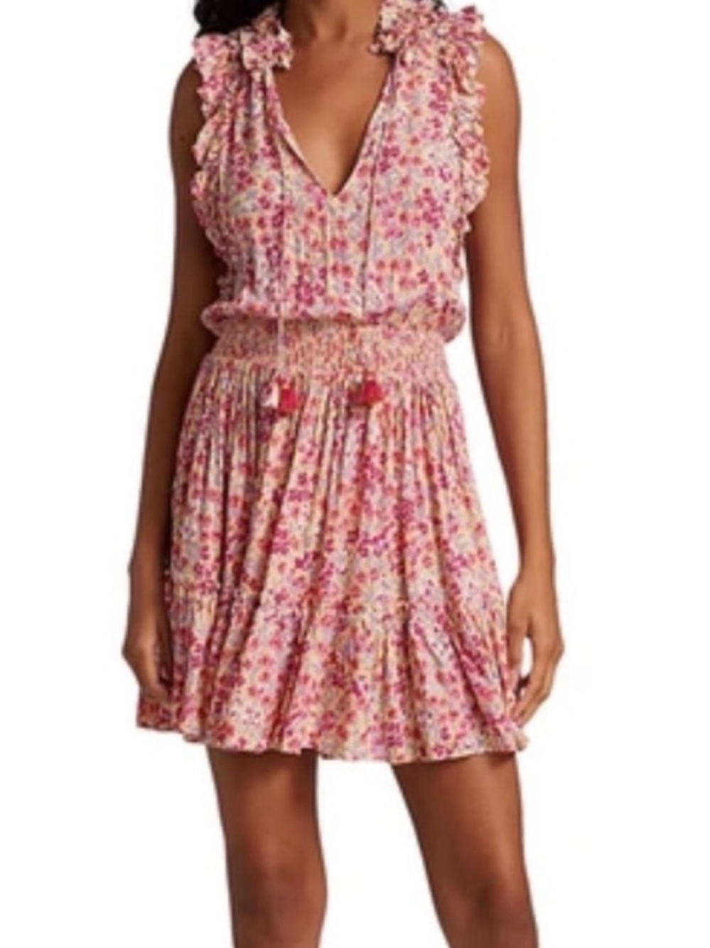 Poupette st barth tiny floral smock waist dress worn once